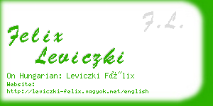 felix leviczki business card